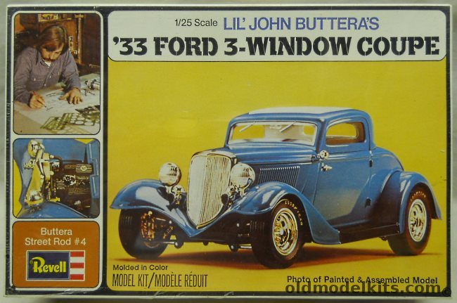 Revell 1/25 1933 Ford 3 Window Coupe Lil' John Buttera Custom, H1426 plastic model kit